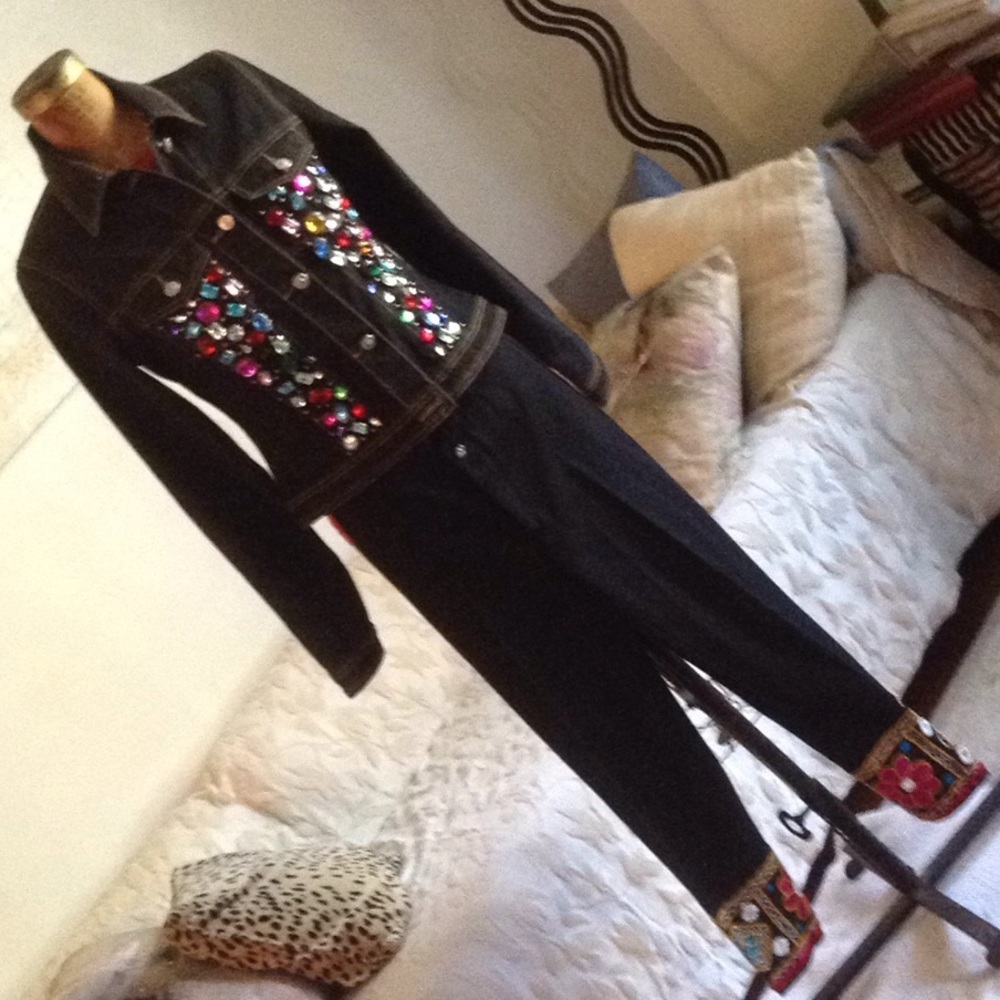 Black cropped stretch pant